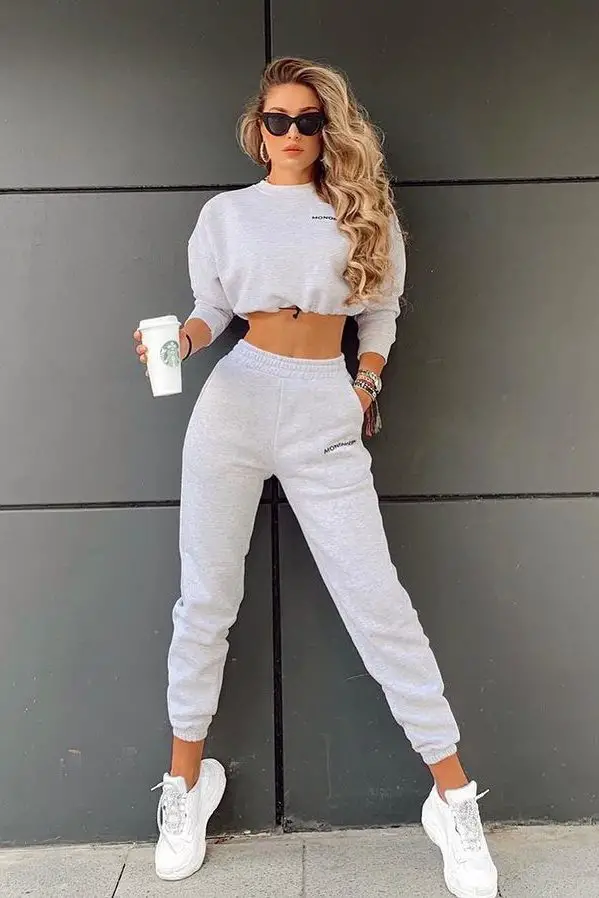  Grey Sweatpants Matching Set