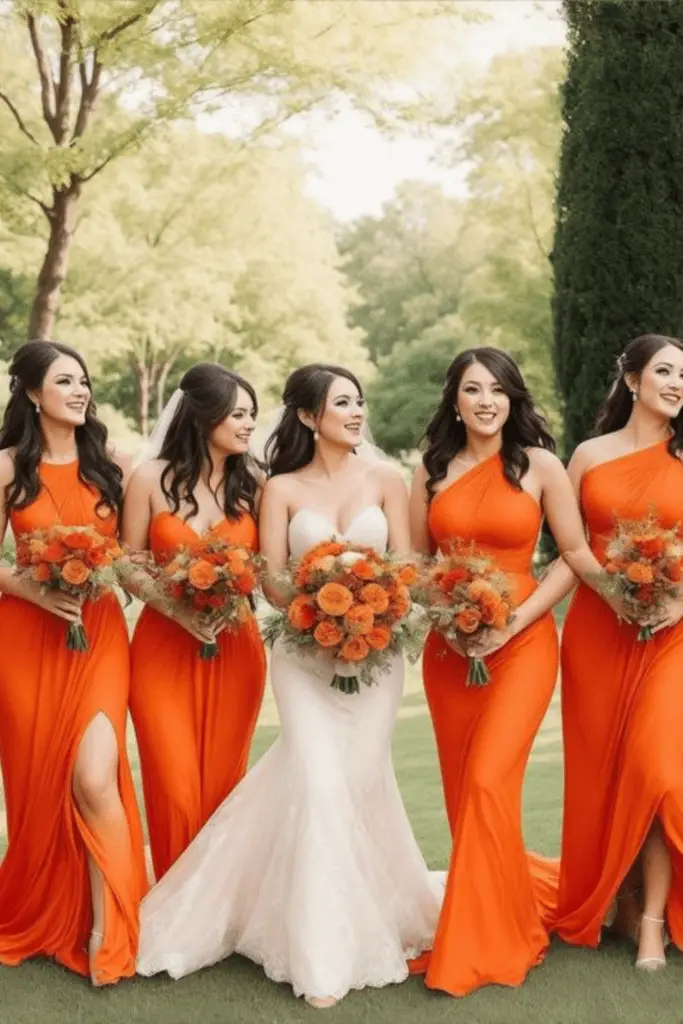 Rustic Orange Bridesmaid Dresses