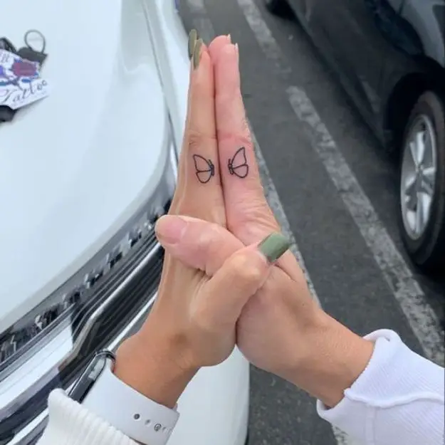 Mother Daughter Finger Tattoos