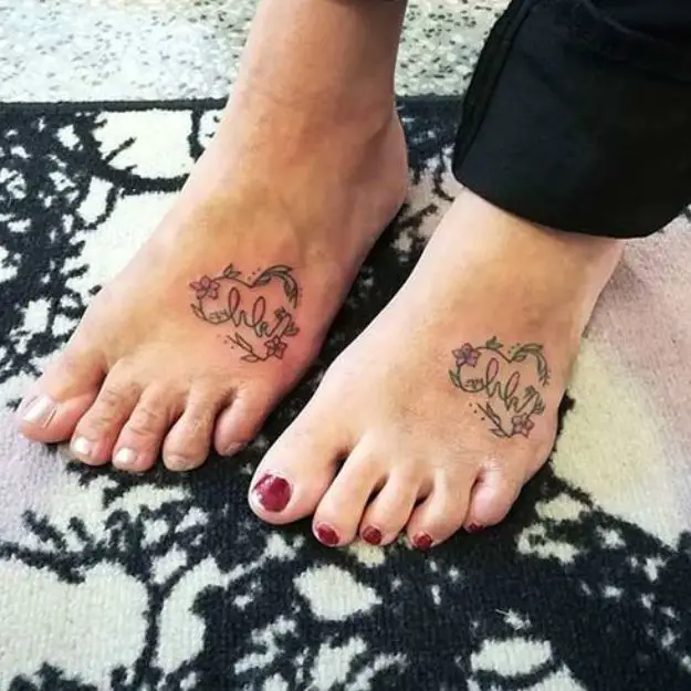 Mother Daughter Foot Tattoo Ideas