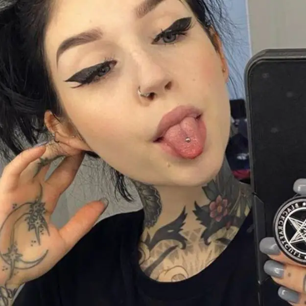 Vertical Tongue Piercing