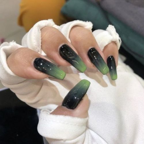 Dark Coffin Nail Designs