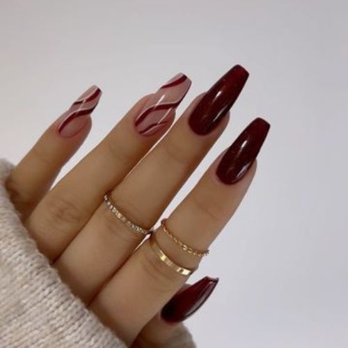 Dark Coffin Nail Designs