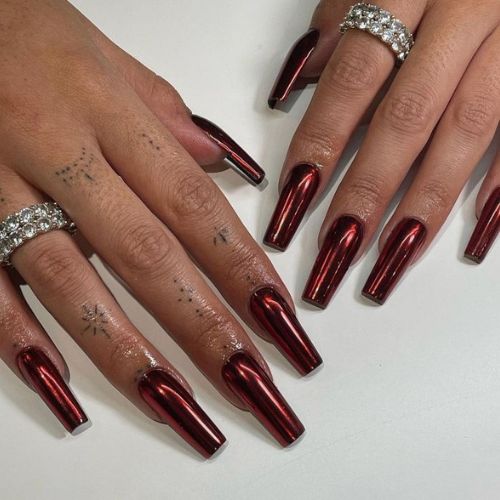 Dark Coffin Nail Designs