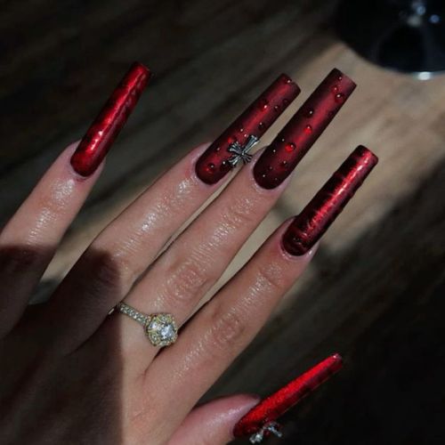 Dark Coffin Nail Designs