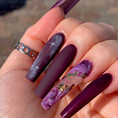 Dark Coffin Nail Designs