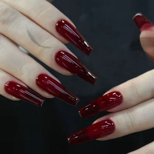 Dark Coffin Nail Designs