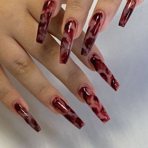 Dark Coffin Nail Designs