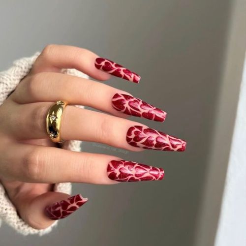 Dark Coffin Nail Designs