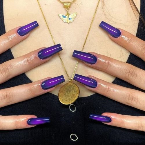 Dark Coffin Nail Designs