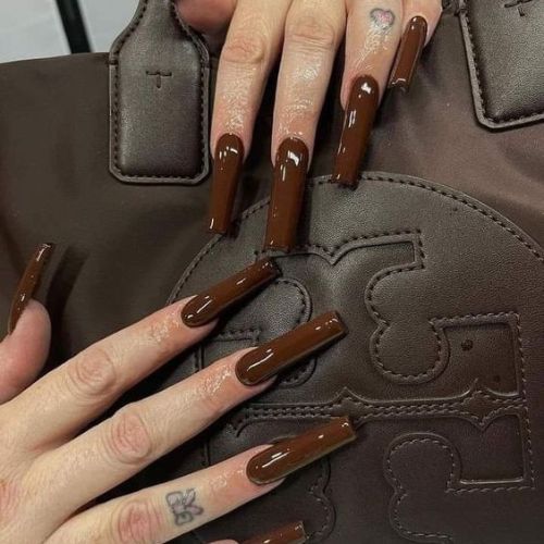 Dark Coffin Nail Designs