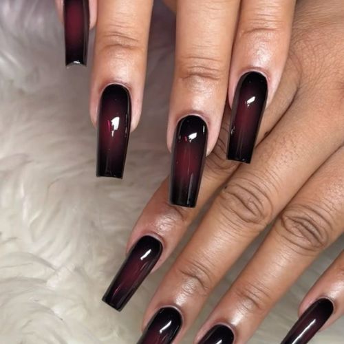 Dark Coffin Nail Designs