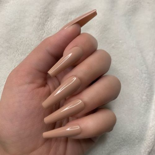 Nude Coffin Nail Designs