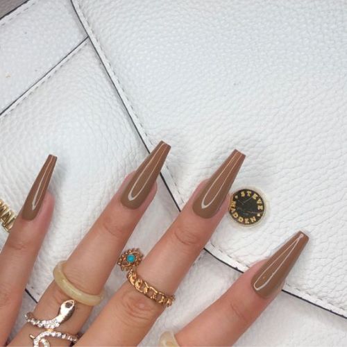 Nude Coffin Nail Designs