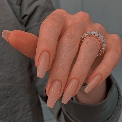 Nude Coffin Nail Designs