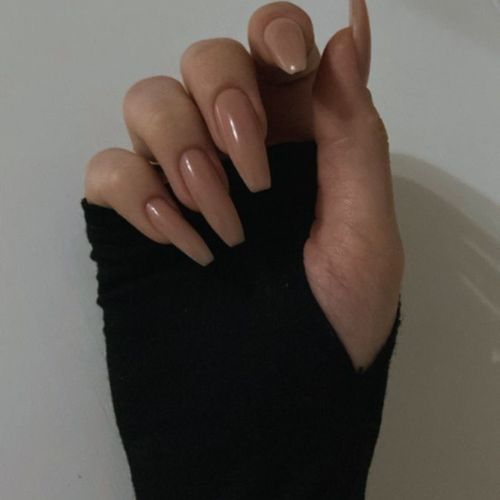 Nude Coffin Nail Designs