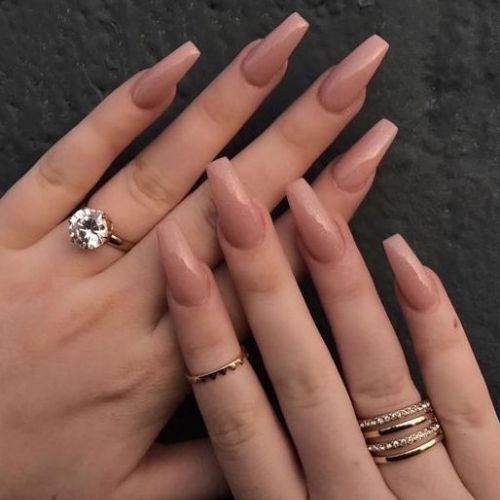 Nude Coffin Nail Designs