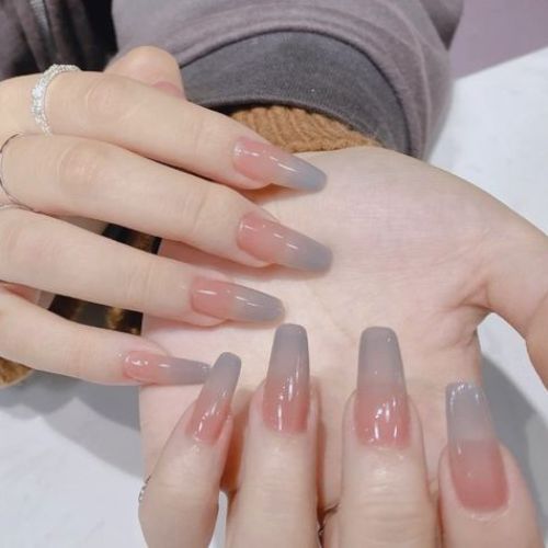 Nude Coffin Nail Designs