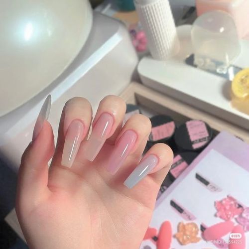 Nude Coffin Nail Designs