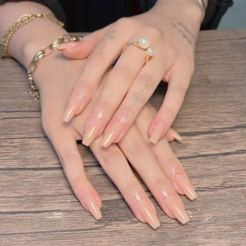 Nude Coffin Nail Designs