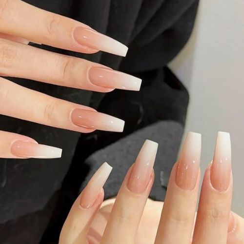 Nude Coffin Nail Designs