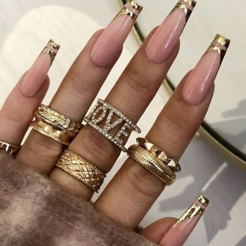 Nude Coffin Nail Designs