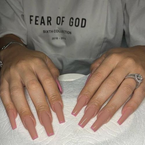 Nude Coffin Nail Designs