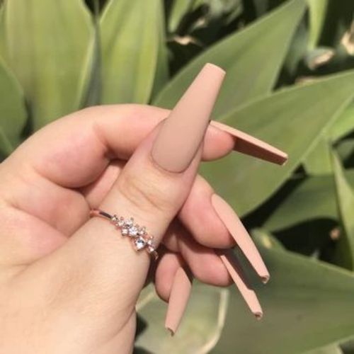 Nude Coffin Nail Designs