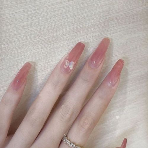 Nude Coffin Nail Designs