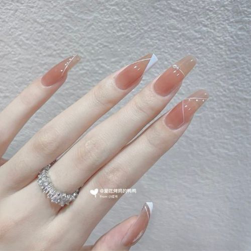 Nude Coffin Nail Designs