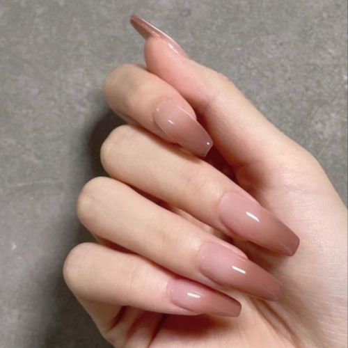 Nude Coffin Nail Designs