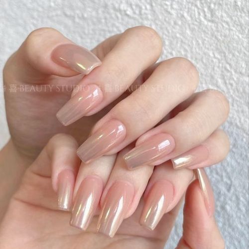 Nude Coffin Nail Designs