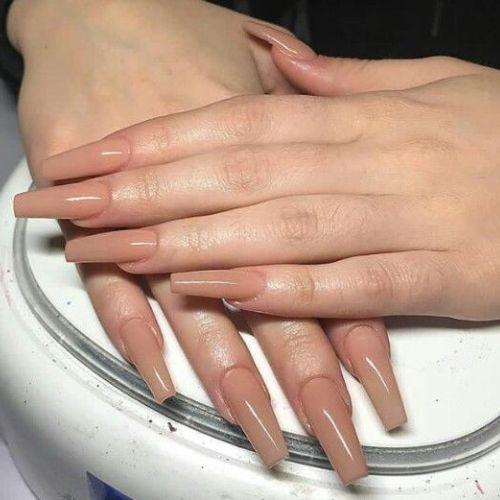 Nude Coffin Nail Designs