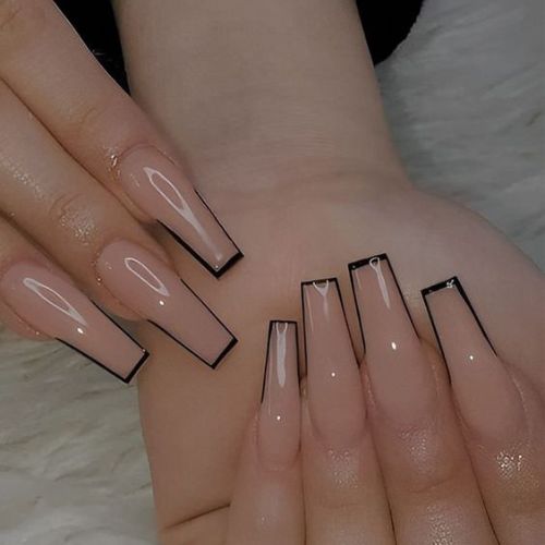 Nude Coffin Nail Designs