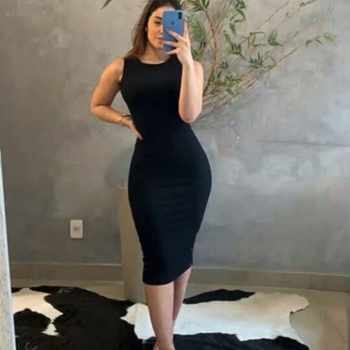 Knee Length Black Cocktail Dress