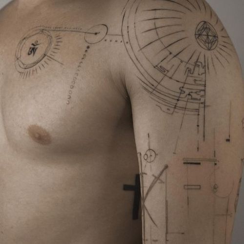 geometric tattoos for men