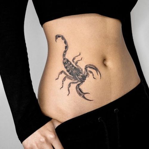 Side belly Scorpion Tattoo