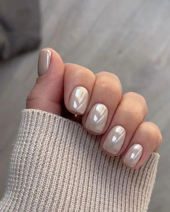 Beige Acrylic Nails Designs