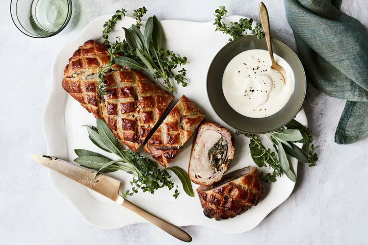 Pork Wellington With Prosciutto and Spinach-Mushroom