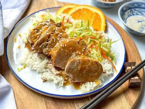 Orange-Sesame Pork Rice Recipe