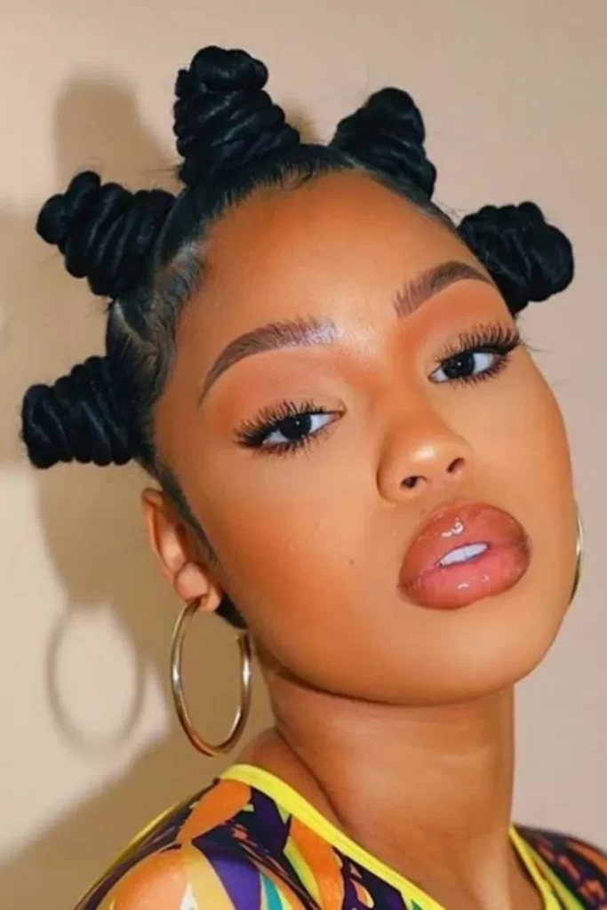 Bantu knots Hairstyles with Braids
