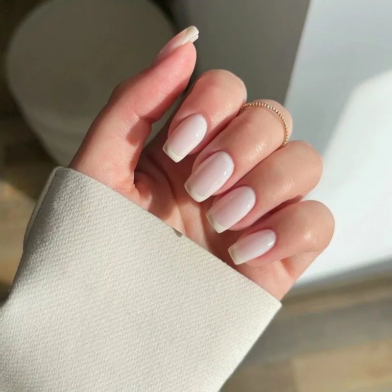 Timeless square french manicure nails acrylic