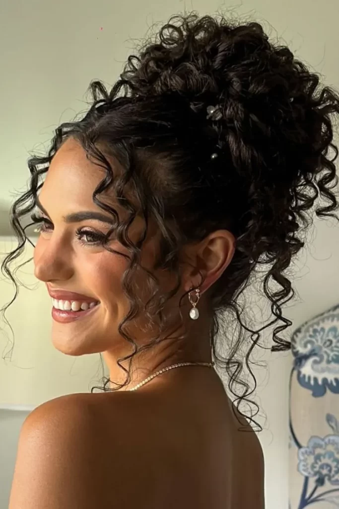 Curly Hair Top Knot