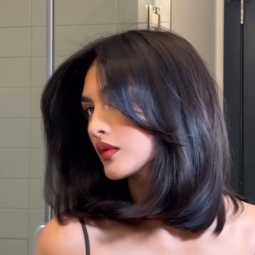 Shiny Black Hair Bob