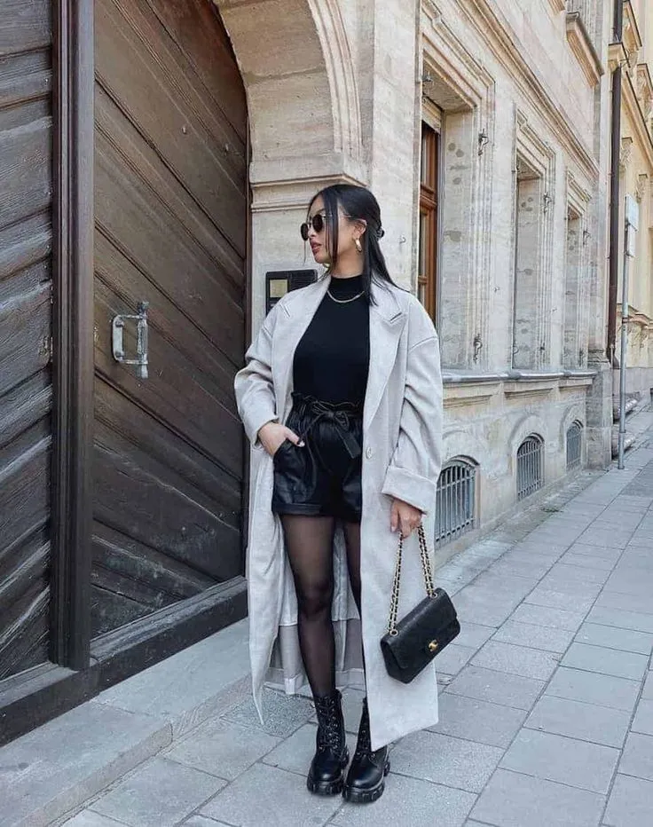 Black Leather Shorts Outfit