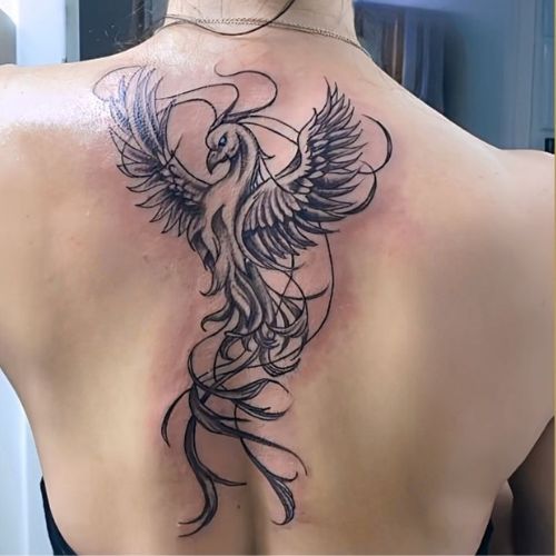 Phoenix Tattoo for Women Spine