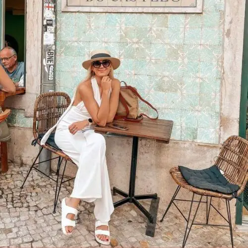 White Arizona Birkenstock Outfit Summer