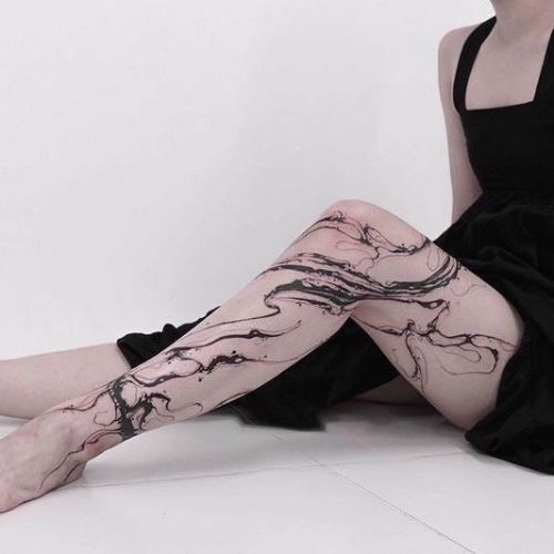 full leg tattoos abstract