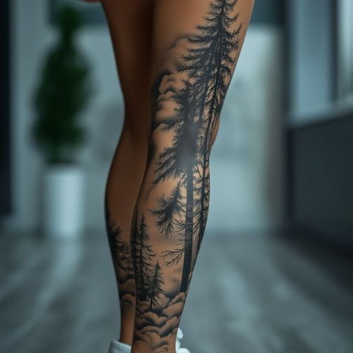 tree of life full leg tattoo