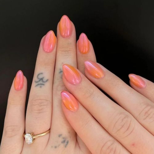 sunset ombre nails summer